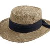 Women San Diego Hat | Womens Seagrass Gambler With Chiffon Band