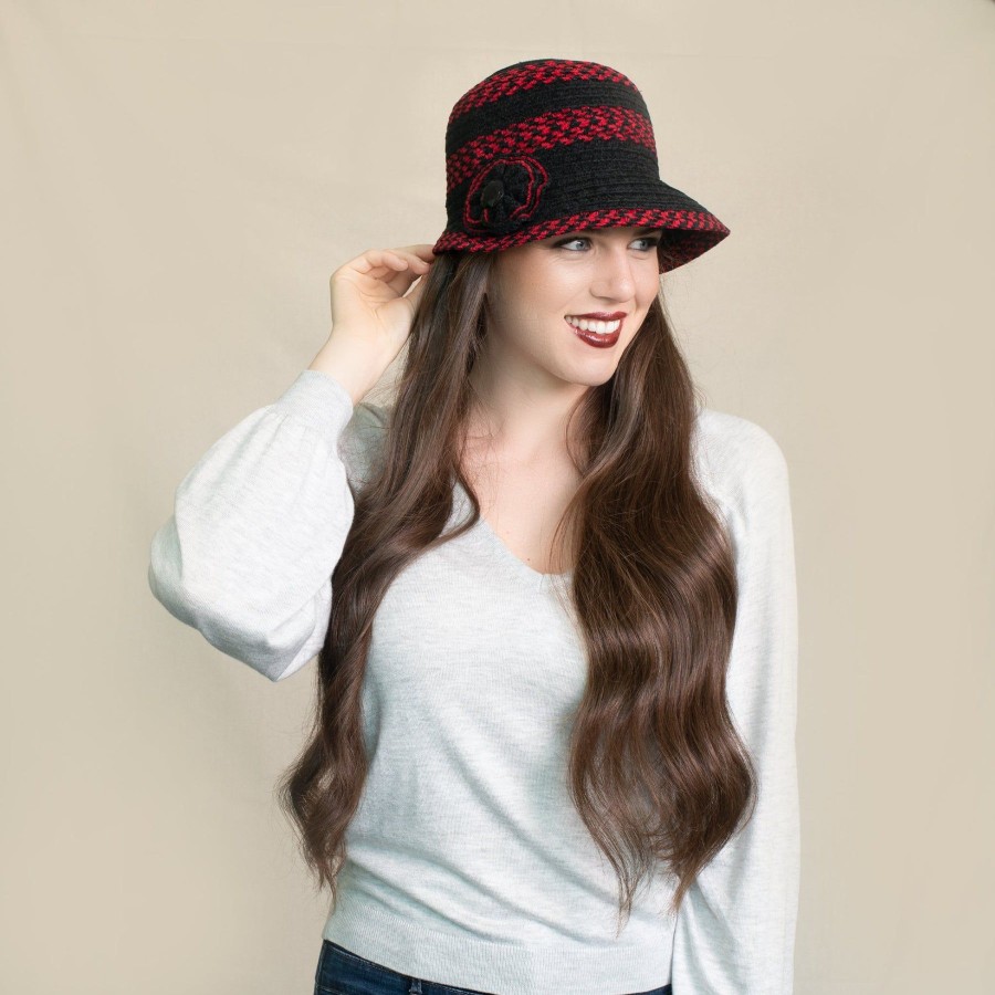 Women San Diego Hat | Womens Chenille Cloche With Flower And Jewel