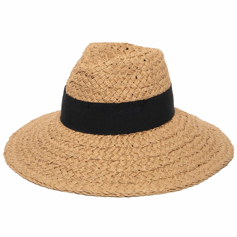 Women San Diego Hat | Women'S Woven Paper Wide Brim Fedora With Grosgrain