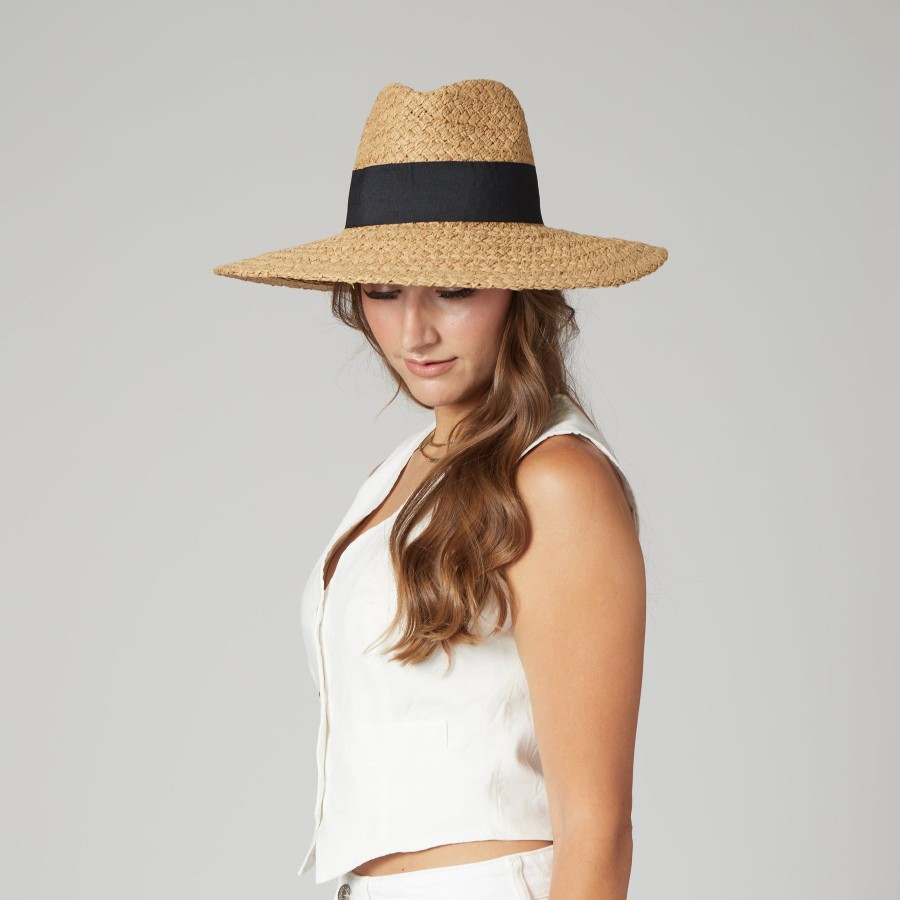 Women San Diego Hat | Women'S Woven Paper Wide Brim Fedora With Grosgrain