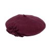 Women San Diego Hat | Womens Wool Beret With Flowers-One Size