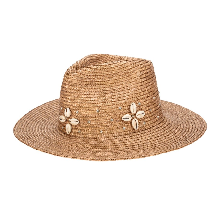 Women San Diego Hat | Resort Ready-Wheat Straw Fedora With Glam Details