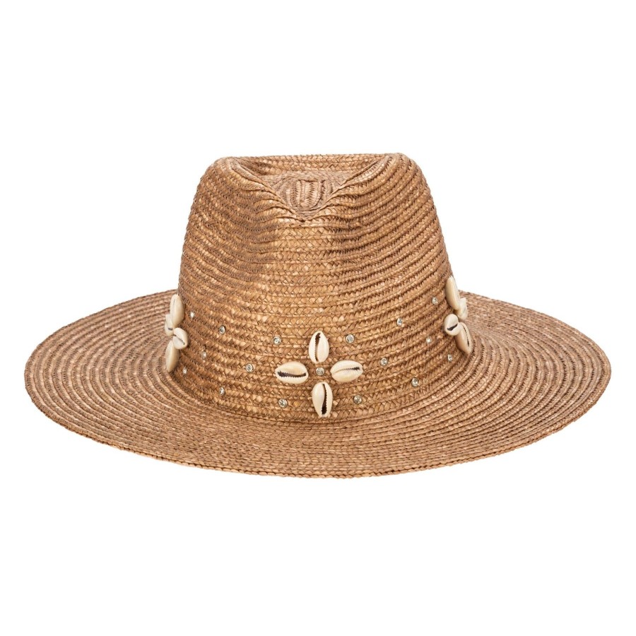 Women San Diego Hat | Resort Ready-Wheat Straw Fedora With Glam Details