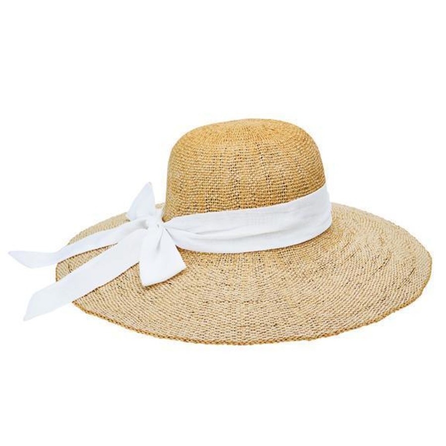 Women San Diego Hat | Women'S Woven Paper Floppy W/Scarf Bow Trim (Pbl3096)