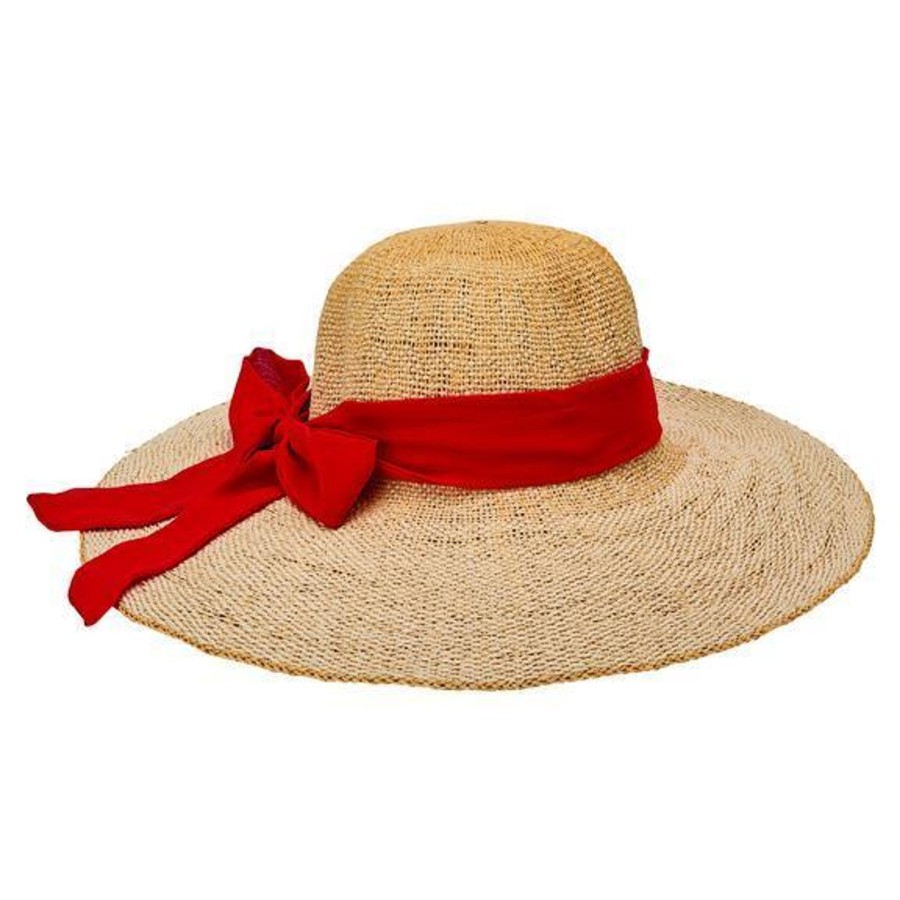 Women San Diego Hat | Women'S Woven Paper Floppy W/Scarf Bow Trim (Pbl3096)