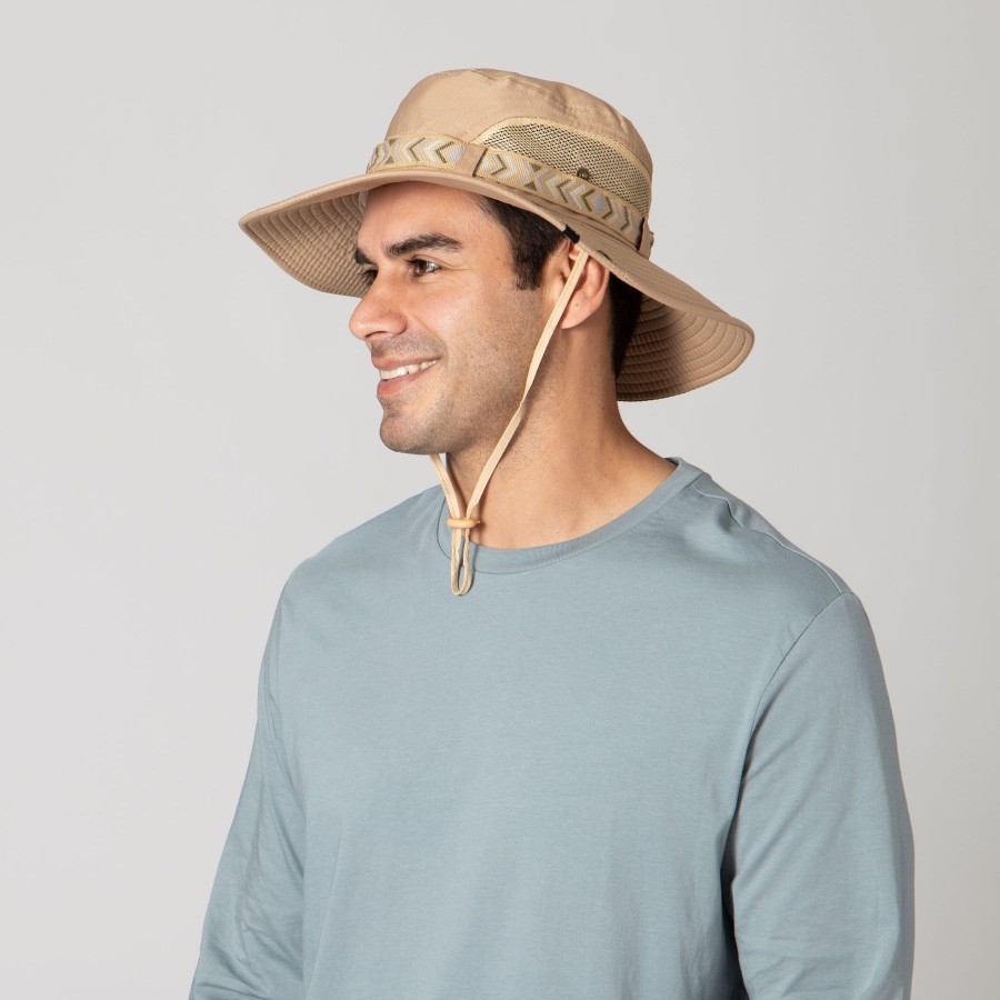 Men San Diego Hat | Men'S Floatable Wide Brim Sun Hat With Jacquard Trim