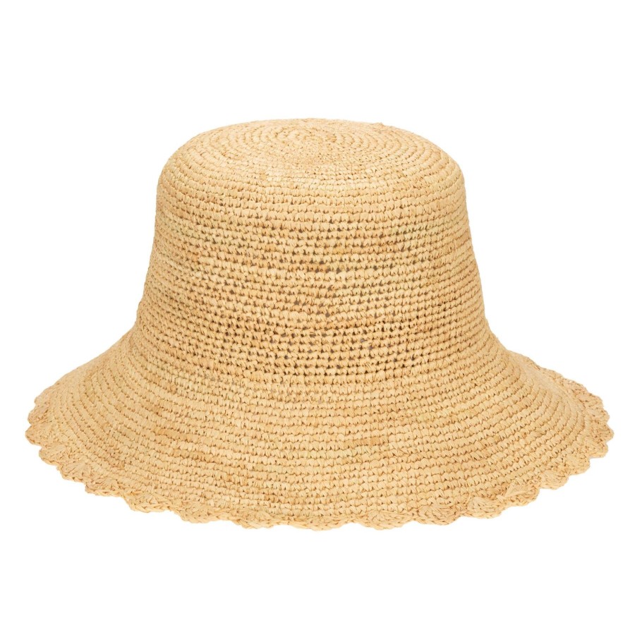 Women San Diego Hat | Sand Dollar-Hand Crochet Bucket Hat With Scalloped Brim