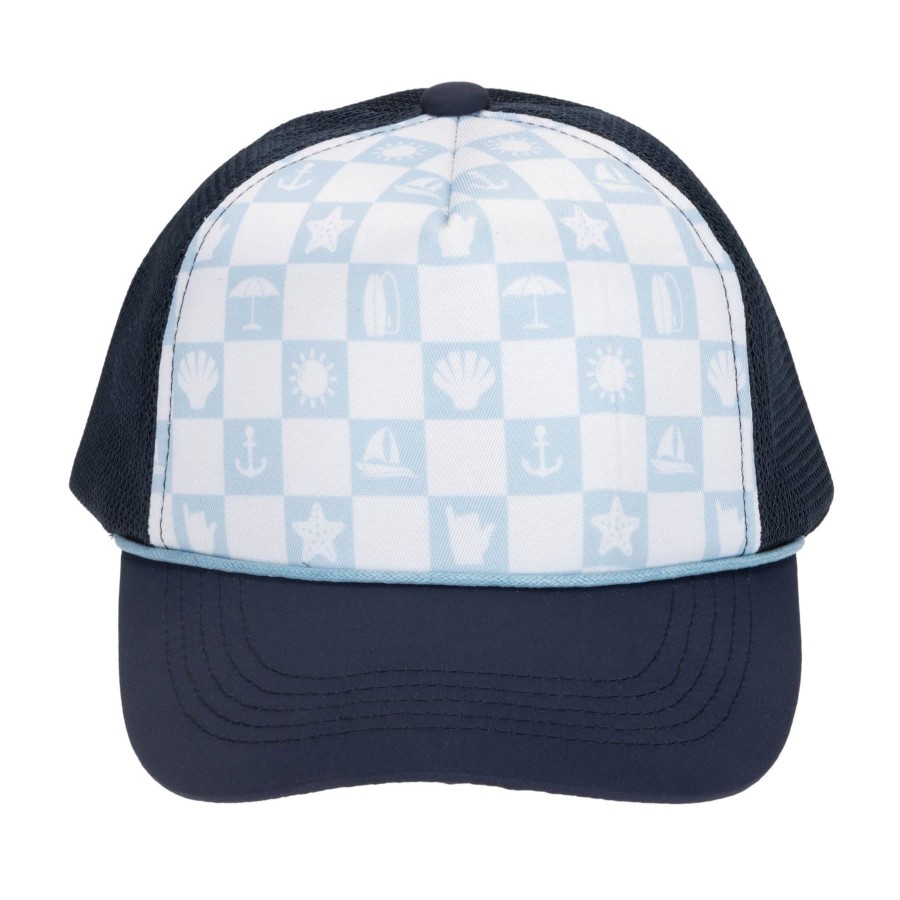 Kids San Diego Hat | Kids Foam Trucker Hat With Checkered Print