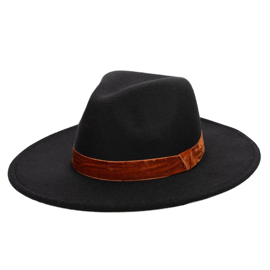 Women San Diego Hat | Women'S Faux Felt Fedora W/Velvet Band