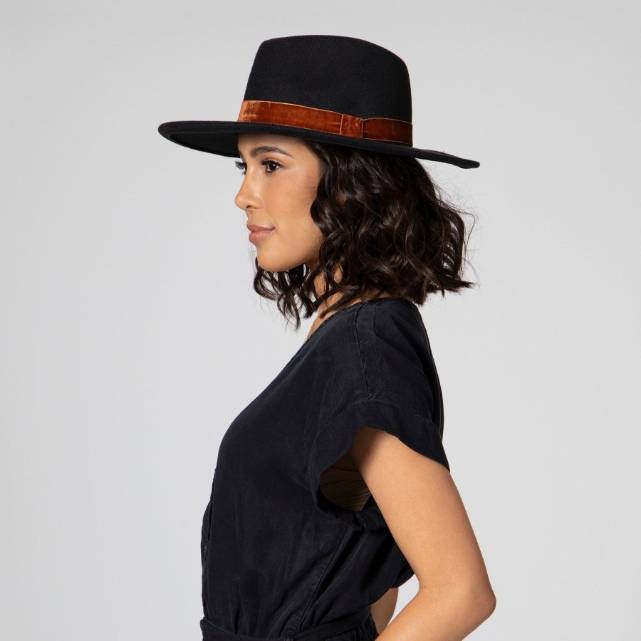 Women San Diego Hat | Women'S Faux Felt Fedora W/Velvet Band