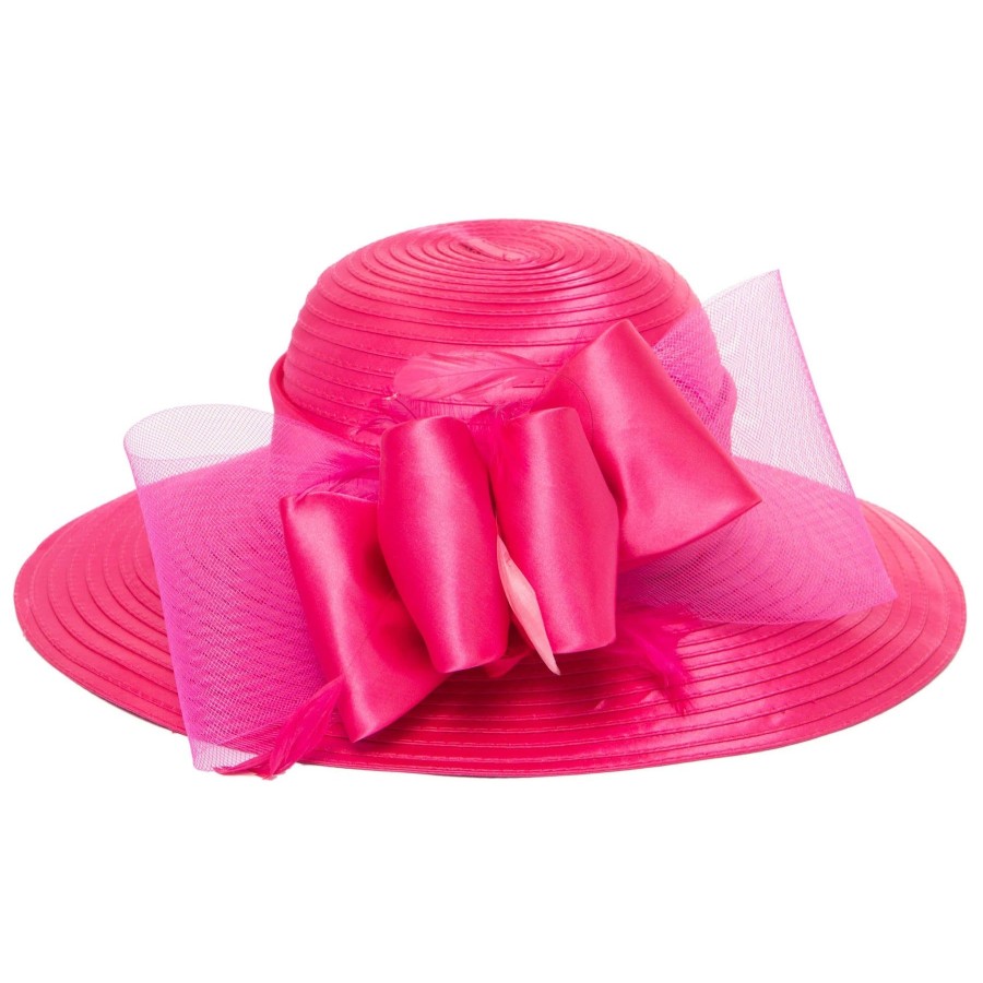 Women San Diego Hat | Women'S Round Crown Organza Bow Dress Hat