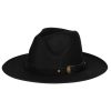 Men San Diego Hat | Faux Felt Fedora With Faux Leather Western Buckle Band