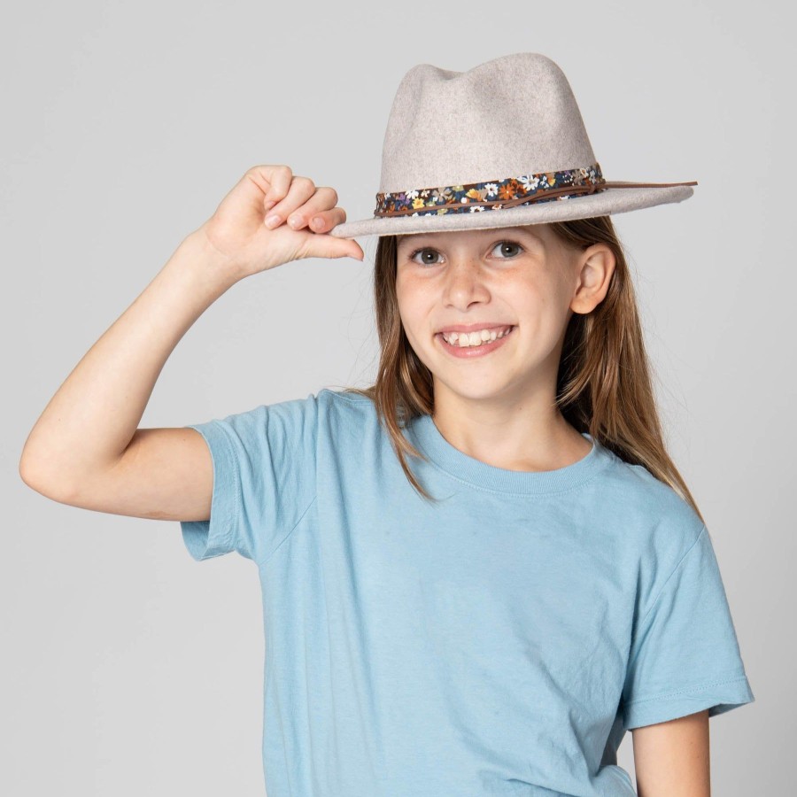 Kids San Diego Hat | Fedora With Floral Cotton Band