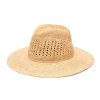 Women San Diego Hat | Women'S Mixed Raffia Fedora W/Hand Crochet Crown & Raffia Braid Brim