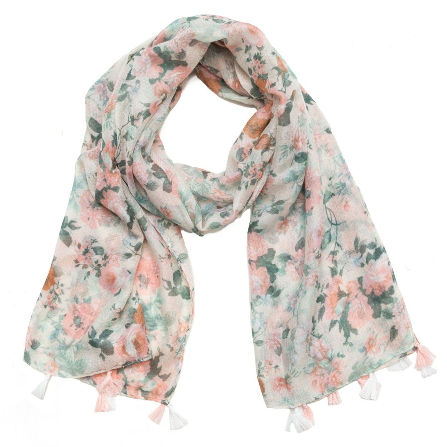 Women San Diego Hat Scarves | Botanical Gardens-Light Weight Woven Soft Floral Scarf