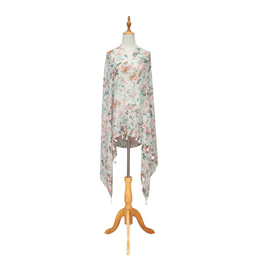 Women San Diego Hat Scarves | Botanical Gardens-Light Weight Woven Soft Floral Scarf