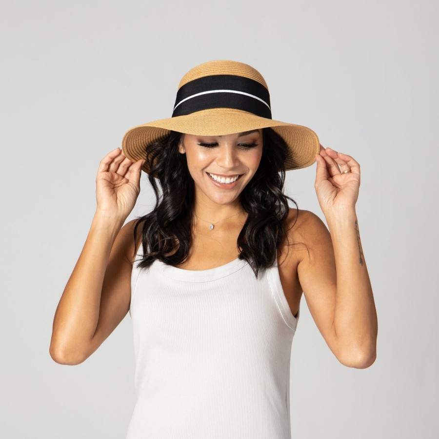 Women San Diego Hat | Women'S Sun Hat W/Oversized Stripe Bow