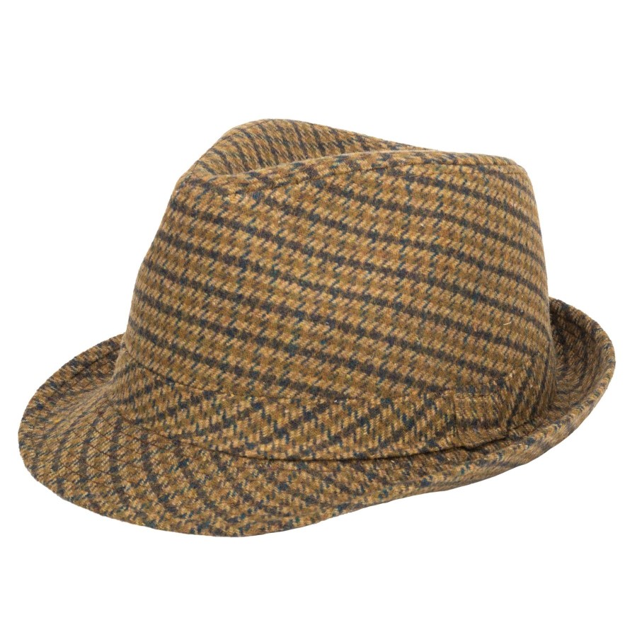 Men San Diego Hat | Men'S Houndstooth Plaid Fedora